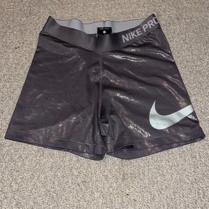 grey iridescent nike shorts